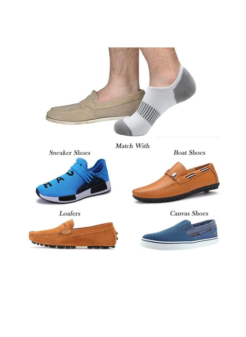 DUNISO 8 Pairs Men's Ankle Athletic Socks,Non-Slip No Show Socks,Low Cut Ankle Sock,Men Short Socks Casual Cotton Sports Socks，White Grey  - Image 4
