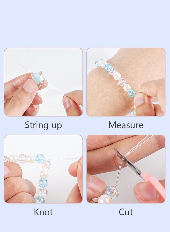 GROIC Beaded Necklace Bracelet Set Colorful Dress up Ice Princess for Girls Blue,Handmade Toys for Children - Image 2