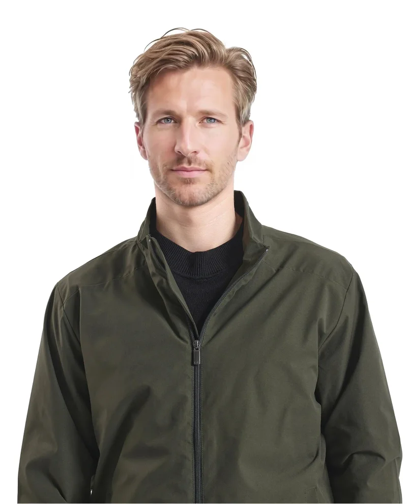 Rare Rabbit Men's High Neck Typography Back Print Jacket