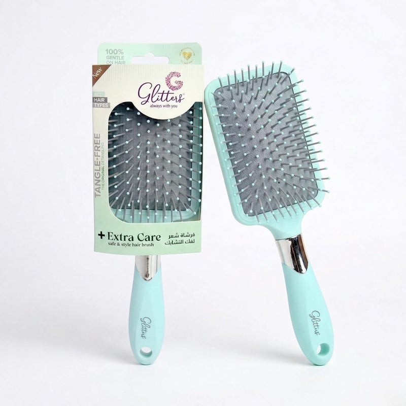 Glitters Travel Handbag Hair Brush with Flexible Bristles - Portable Size (SIZE-XXL) - Image 1