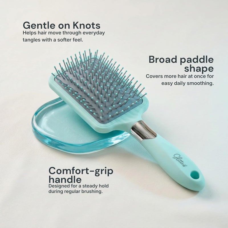 Glitters Travel Handbag Hair Brush with Flexible Bristles - Portable Size (SIZE-XXL) - Image 4