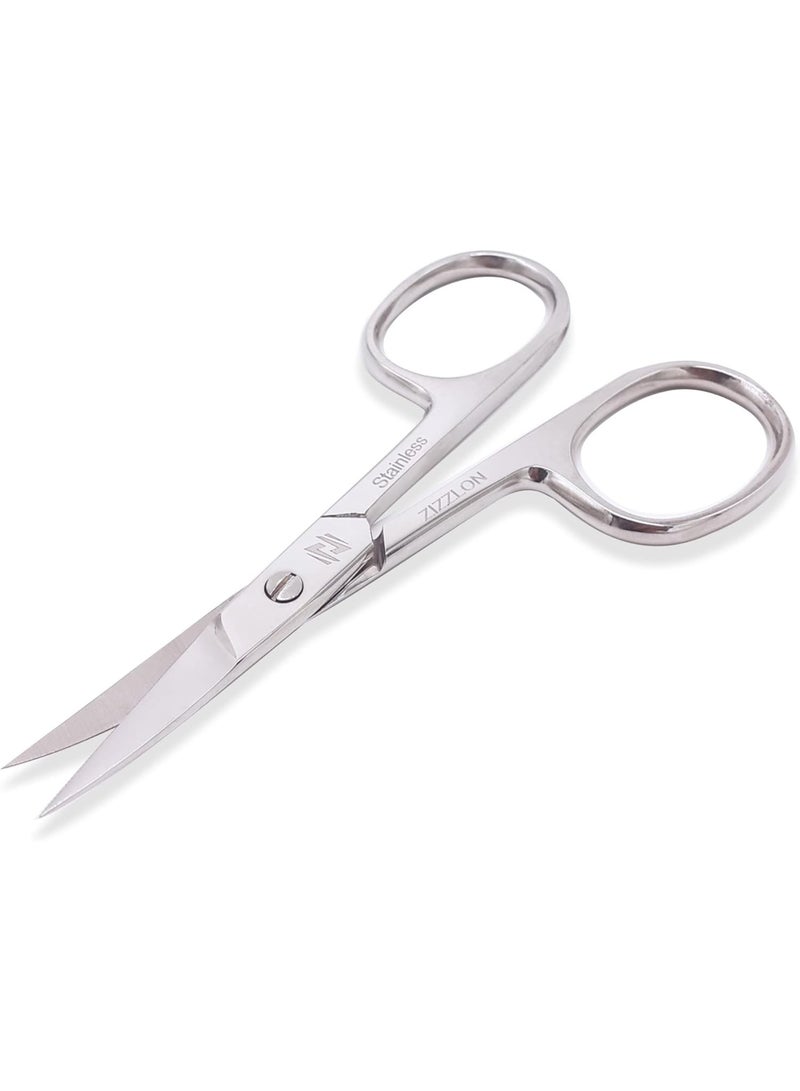 ماركة غير محددة مقص اظافر من الستانلس ستيل - مقص منحني للحواجب والرموش والشارب واللحية وشعر الانف واظافر القدم - مقص باديكير مانيكير للرجال والنساء - Image 1
