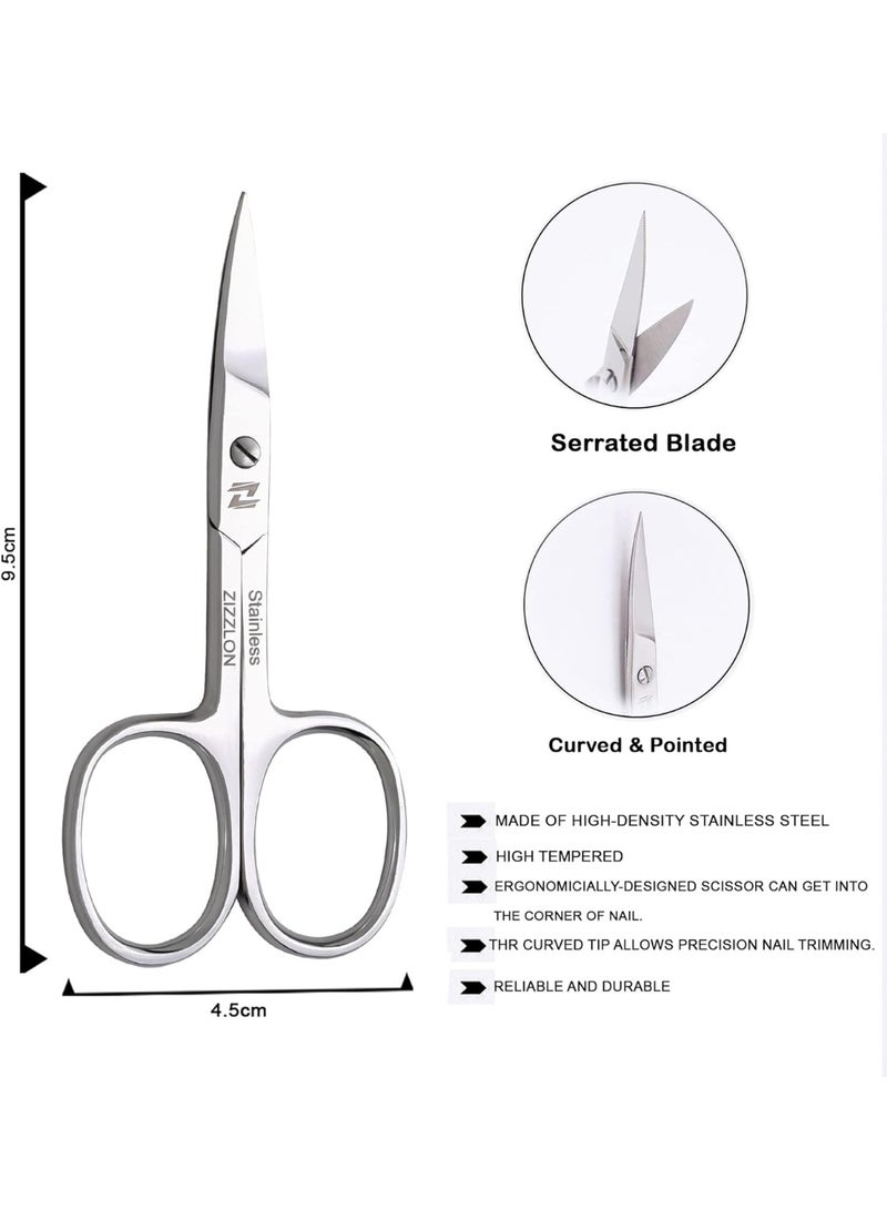 ماركة غير محددة مقص اظافر من الستانلس ستيل - مقص منحني للحواجب والرموش والشارب واللحية وشعر الانف واظافر القدم - مقص باديكير مانيكير للرجال والنساء - Image 3