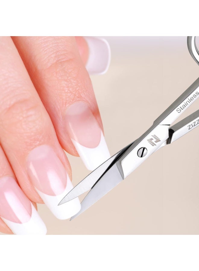 ماركة غير محددة مقص اظافر من الستانلس ستيل - مقص منحني للحواجب والرموش والشارب واللحية وشعر الانف واظافر القدم - مقص باديكير مانيكير للرجال والنساء - Image 4