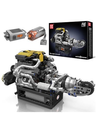 10207 V12 Engine Building Blocks Kit with Working Motor - Realistic Engine Model Kit for Adults & Car Enthusiasts, DIY STEM Mechanic Engineering Construction for Kids - pzsku/ZFADA7944C745D63A9257Z/45/1745812582/a97a7de2-4cd8-4822-ae06-c75a77186c33