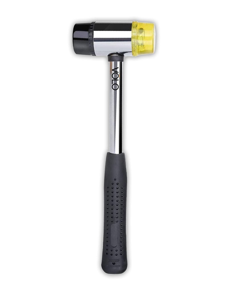 Volo Long Lasting Double Faced 25mm Hammer, Nylon Hammer Head, Rubber Mallet Head.(Color: yellow and Black) - Image 1
