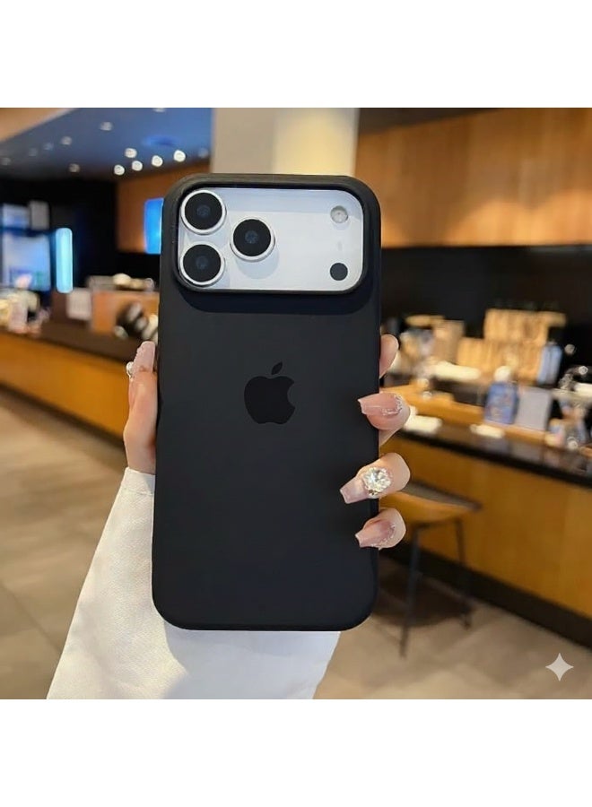 سيليكون غطاء حماية مغناطيسي فاخر أسود اللون لهاتف iPhone 17 Pro Max متوافق مع سلسلة iPhone - مقاوم للصدمات، نحيف، ناعم الملمس مع دعم الشحن اللاسلكي المغناطيسي - Image 2