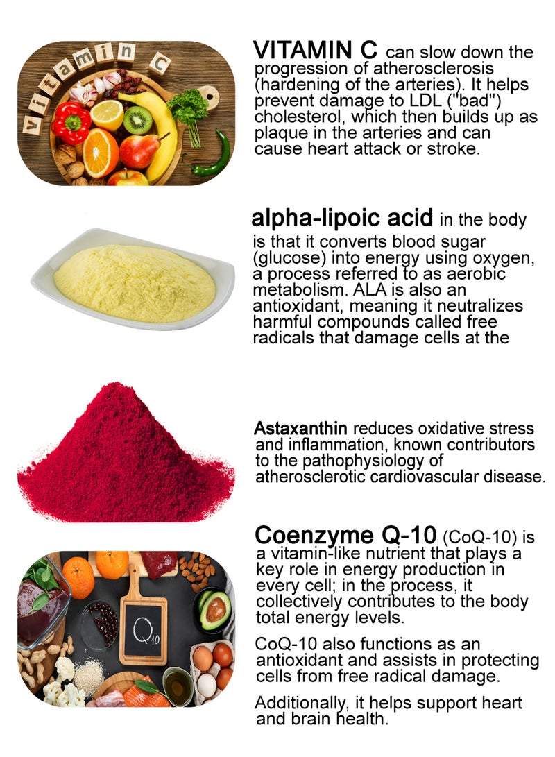 والبار Wal Heart Capsules, Vitamin C, Alpha lipoic Acid, Astaxanthin - Image 2