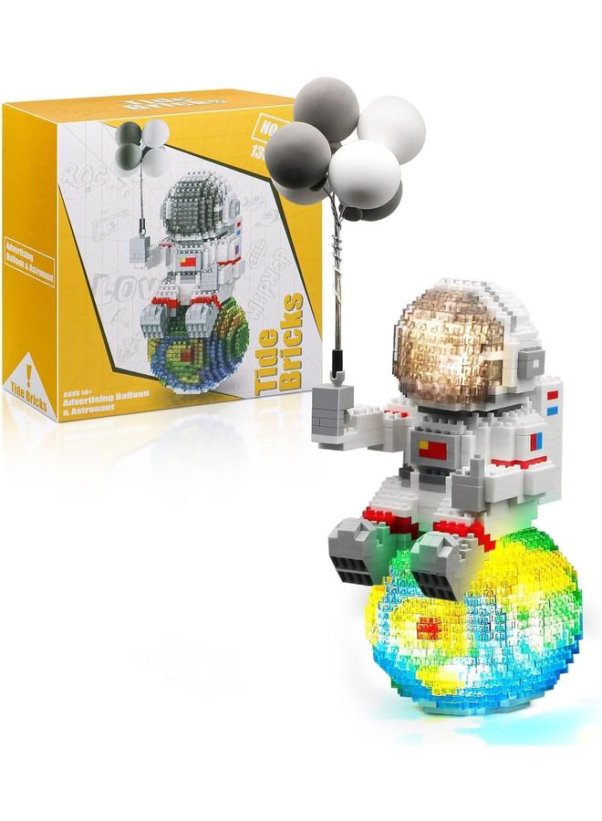 Bluejw Finger Rock Astronaut Mini Bricks Miniature Building Set Micro Building Kits for Adults and Kids 12-15 Space Toys with Balloons - Compatible Nano (1368 Pieces) - Image 1