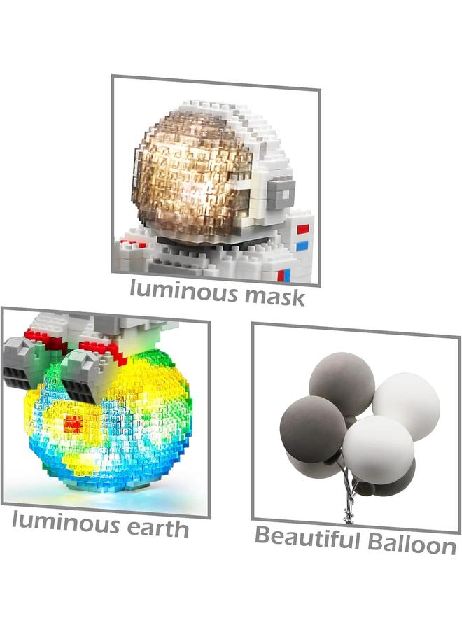 Bluejw Finger Rock Astronaut Mini Bricks Miniature Building Set Micro Building Kits for Adults and Kids 12-15 Space Toys with Balloons - Compatible Nano (1368 Pieces) - Image 4