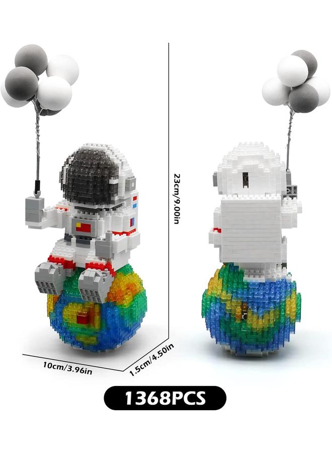 Bluejw Finger Rock Astronaut Mini Bricks Miniature Building Set Micro Building Kits for Adults and Kids 12-15 Space Toys with Balloons - Compatible Nano (1368 Pieces) - Image 2