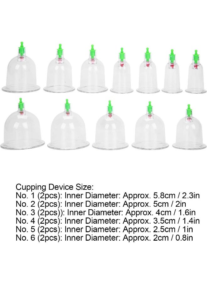 Generic Onewer Cupping Device, 12pcs Cupping Set Vacuum Cupping Vakuum Massag Cupping Set, for Home  - Image 5