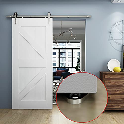 JUBEST Silver Aluminum T-Guide for Sliding Barn Door Hardware Set of 2 - Image 5