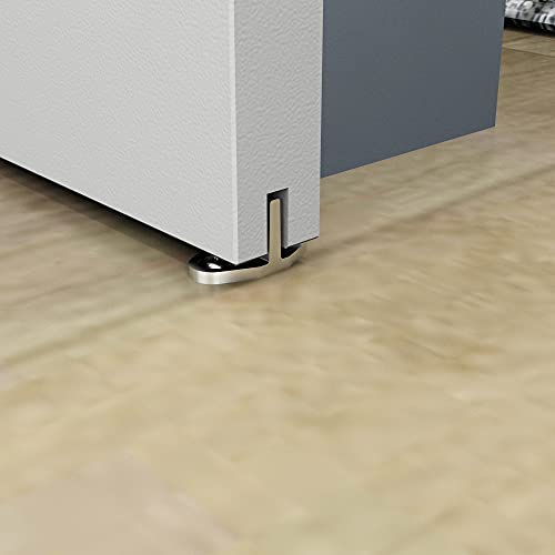JUBEST Silver Aluminum T-Guide for Sliding Barn Door Hardware Set of 2 - Image 3
