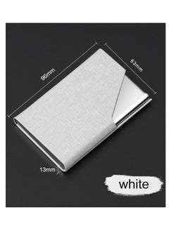 Ssovi Portable Practical Metal Business Card Holder, Fashionable Business Card Box，Business Card Case, Business Card Holderfor Men and Women, Pocket Metal Card Case,Stainless Steel Card Holder White  - Image 3