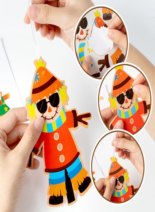 BeYumi Fall Scarecrow Craft Kit - 123Pcs Fall Scarecrow Craft Kit DIY Autumn Thanksgiving Ornament Set Home Classroom Game Activities Art Supplies Decor for Kindergarten Kids - Image 5