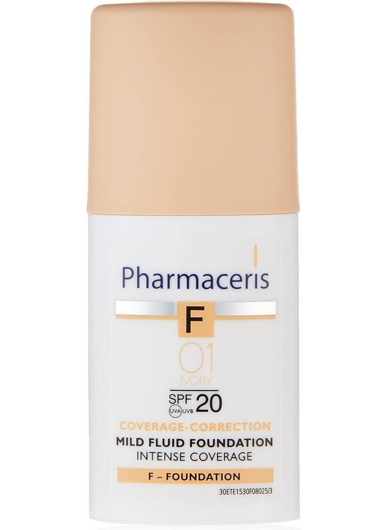 Pharmaceris Ph Intense Coverage Mild Fluid Foundation Ivory 01, 30ml - Image 2