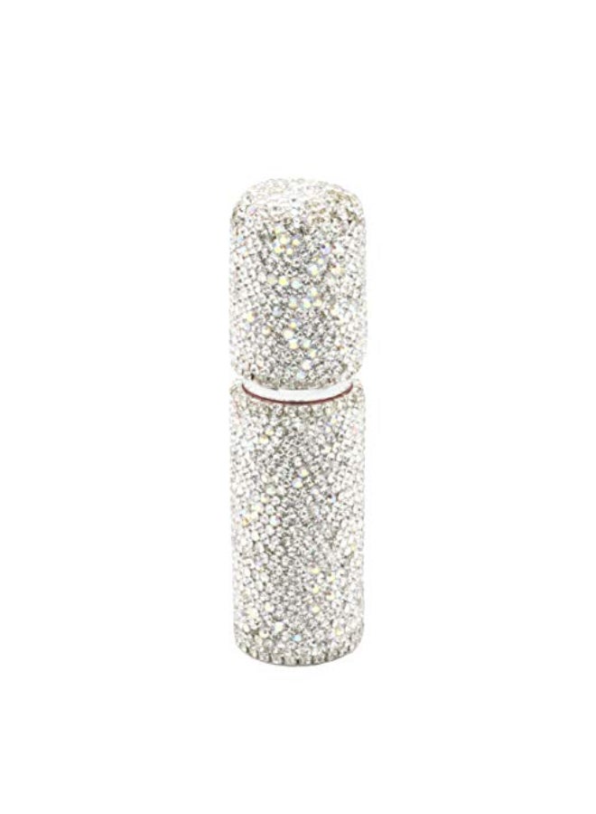 Bestbling Rhinestone Empty Portable spray bottle cosmetic Perfume spray bottle spray essential oil bottle glass perfume bottle 10ML Silver - Image 3