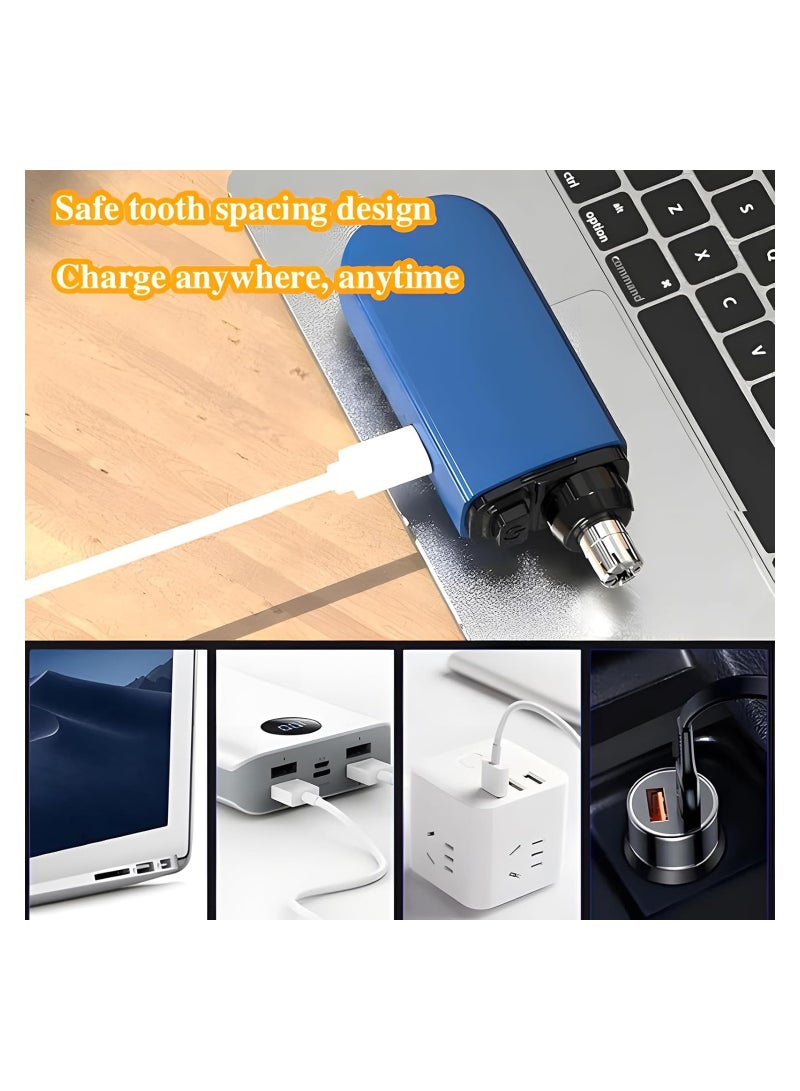 Excefore Portable Nose Hair Trimmer for Men & Women, Versatile Nose Trimmers for Ear, Eyebrows, USB Rechargeable, Waterproof, Painless Trimming, Long-Lasting Battery (2PCS) - Image 3