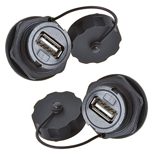 ANMBEST 2PCS Electrical USB2.0 IP67 Waterproof Connector Industrial Standard Double Head Coupler Adapter Female to Female Socket Plug Panel Mount with Waterproof/Dust Cap - Image 1