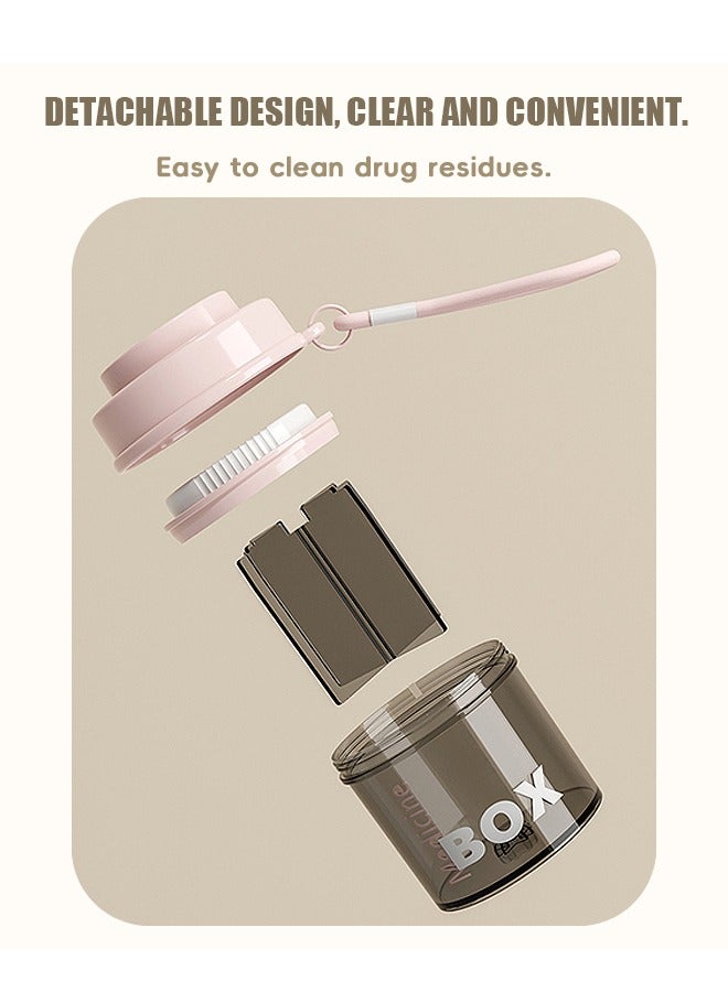 2 Pcs Pill Cases Pill Organizer, Portable Travel Storage Medicine Box for Vitamins Fish Oils and a Variety of Pills Fits in Purse Pocket (White+Pink) - Image 2