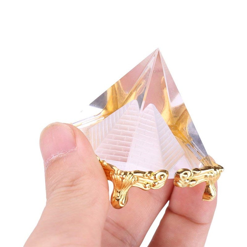 Petrichor 23 inches Feng shui Vastu Crystal Pyramid with Golden Legs 23 inches Decoration Gifts - Image 4