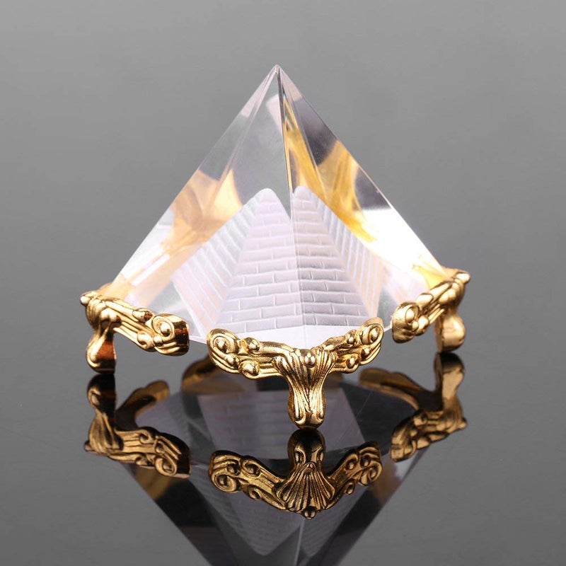 Petrichor 23 inches Feng shui Vastu Crystal Pyramid with Golden Legs 23 inches Decoration Gifts - Image 5