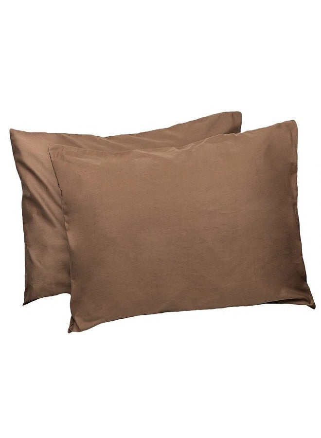 rockcloud 100% Cotton Pillow Cases Standard Size Pillowcase Ultra Soft & Cool Hypoallergenic, Pack of 2, Brown - Image 1