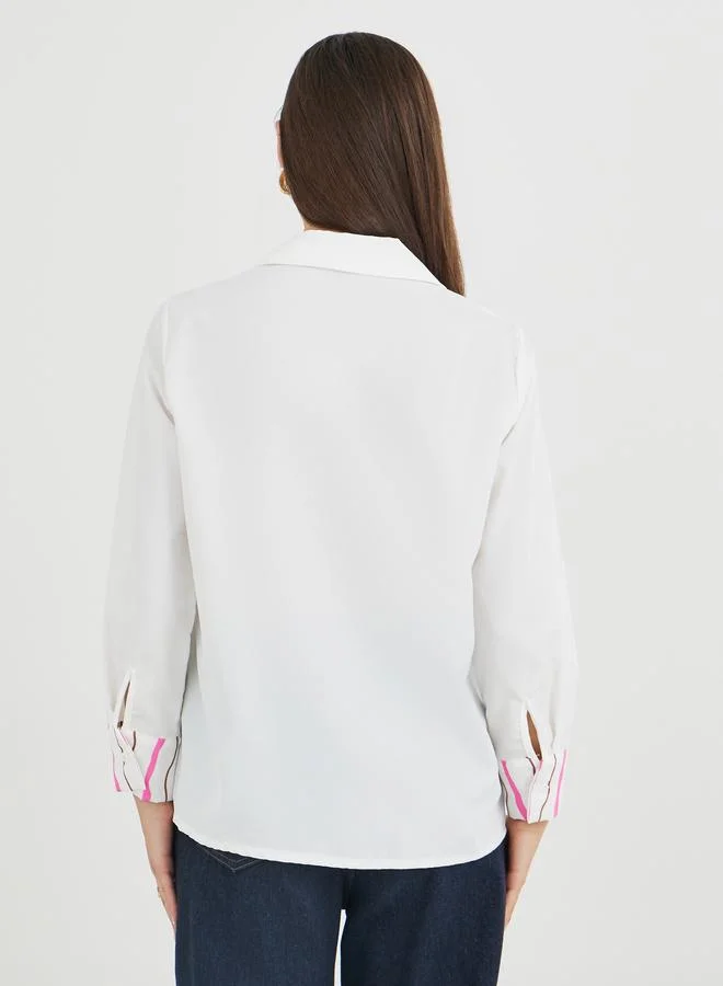 Take Two Take Two Solid Buttoned Spread Collar Shirt