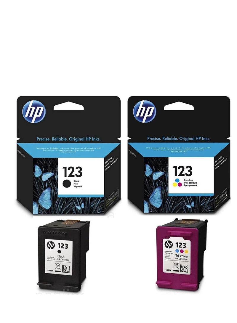 Terabyte طقم خراطيش حبر أصلية 123 باللون الأسود وثلاثة ألوان عبوة من 2 - Image 1