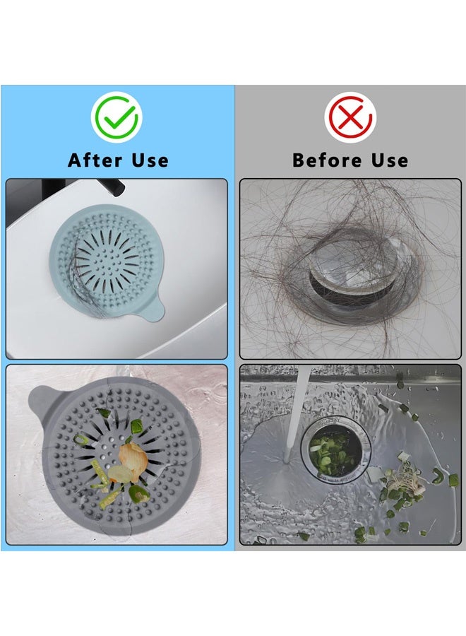 2Pcs Silicone Shower Drain Hair Catcher with Sucker, Sink Strainer Hair Catcher, Shower Hair Stopper Drain Protector for Bathroom Bathtub Kitchen - Image 5