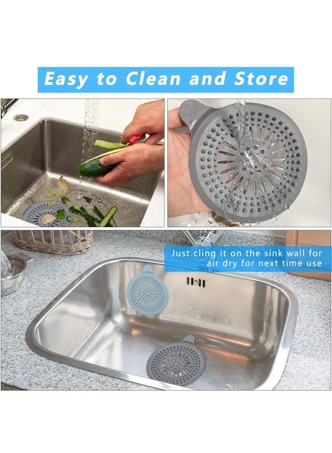 2Pcs Silicone Shower Drain Hair Catcher with Sucker, Sink Strainer Hair Catcher, Shower Hair Stopper Drain Protector for Bathroom Bathtub Kitchen - Image 4