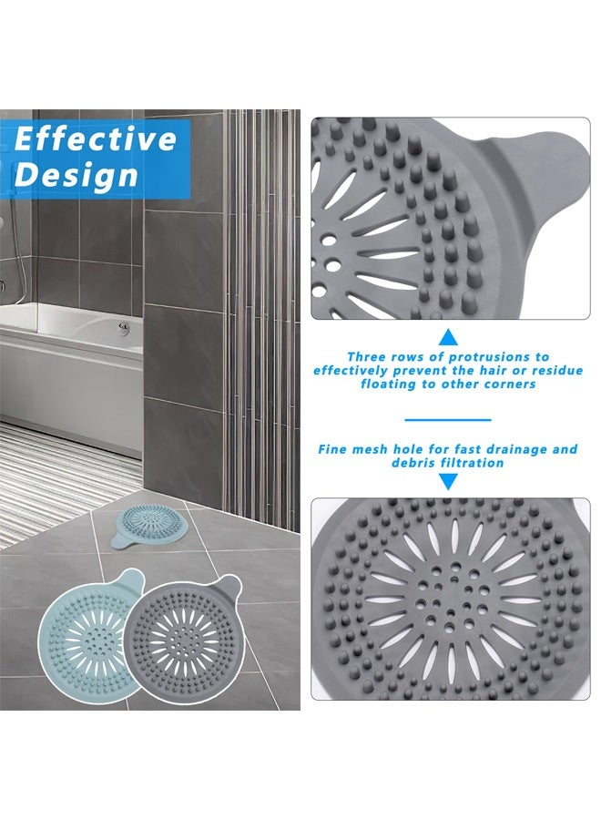 2Pcs Silicone Shower Drain Hair Catcher with Sucker, Sink Strainer Hair Catcher, Shower Hair Stopper Drain Protector for Bathroom Bathtub Kitchen - Image 3
