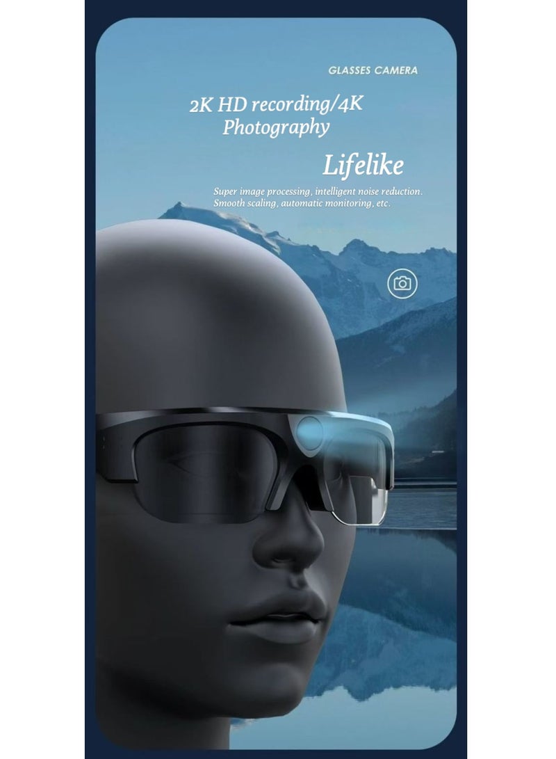 Smart Bluetooth music head-mounted camera glasses, high-tech high-definition recording and video glasses, ai glasses  - Image 3