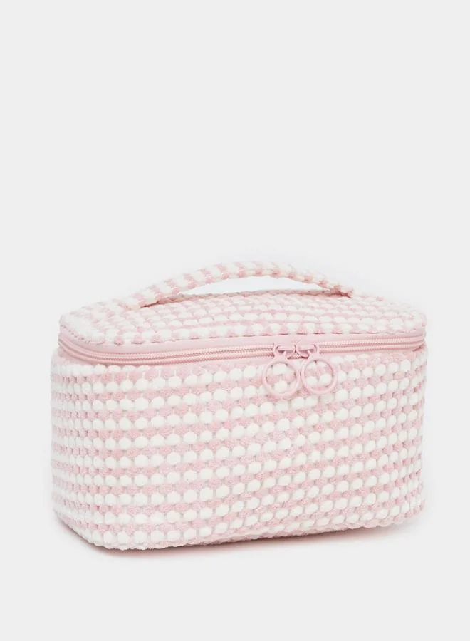 ستايلي Styli Women Pink Textured Washbag