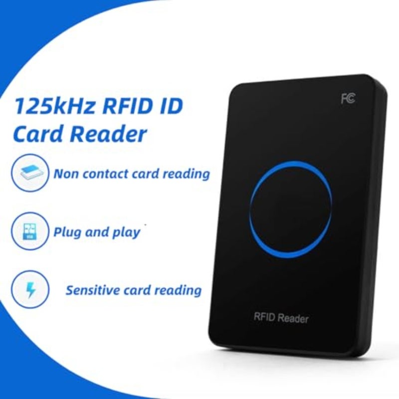 قارئ USB NFC لنظام التشغيل Android: غلاف أكريليك، لون أزرق، قارئ شارات التوصيل والتشغيل مع صفارة وإضاءة LED - Image 2