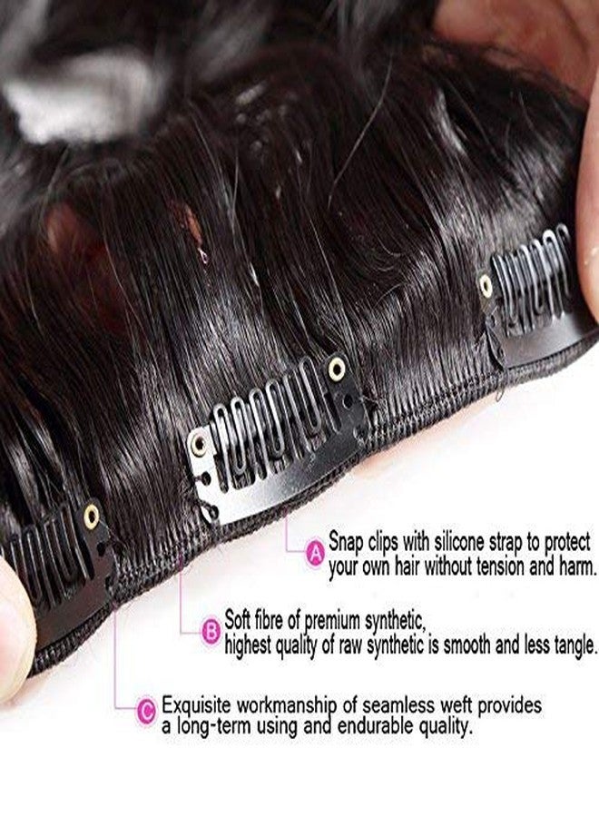 EKAN Curly wavy Synthetic Silky Hair Extensions For Women Girls Extension 80 Gram Pack of 1 (straight- brown) - Image 2