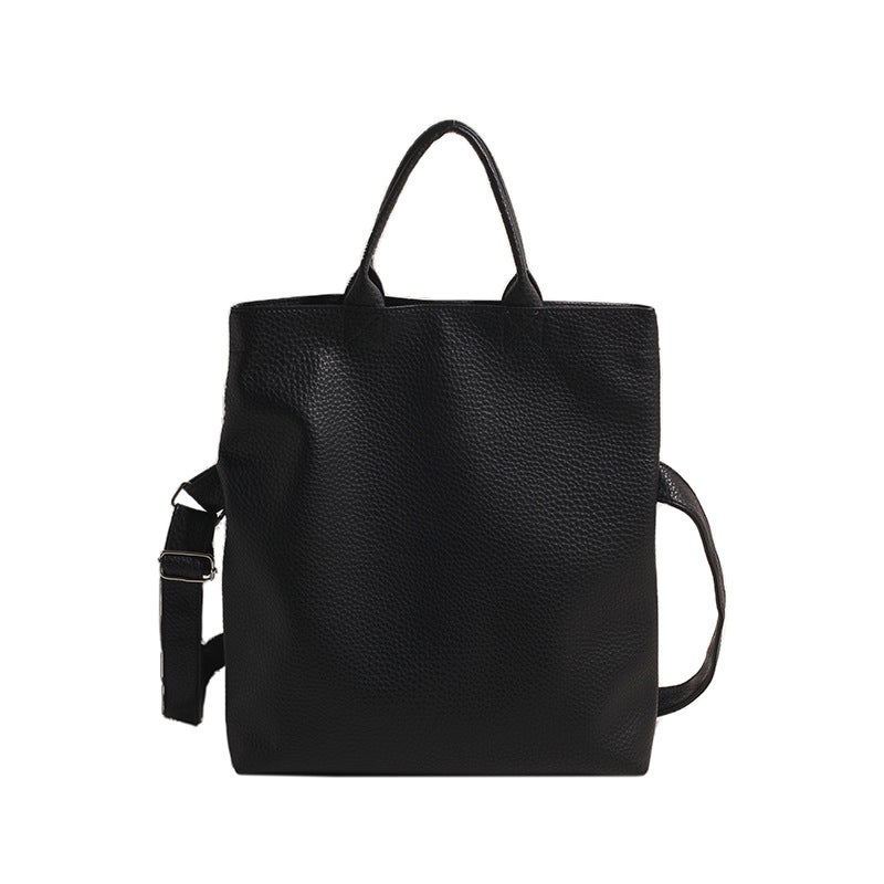 Fashionable Litchi Pattern Soft Leather Large Capacity Tote Bag Women'S 2025 Spring New Arrival Casual All-Match Shoulder Bag Trendy Crossbody Bag - Image 1