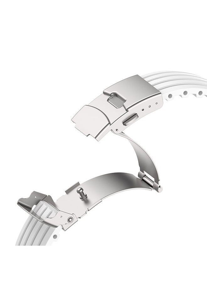 TWEGGON Replacement Strap Silicone Band for Apple Watch All Series Compatible with 46mm/45mm/44mm/49mm White  - Image 4