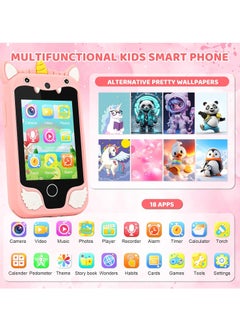 EVEREEN Kids Smart Phone for Girls, Dual Camera Unicorn Kids Phone Toy with Games, Music Player, Toddler Cell Phone Kids Learning Play Toy for 3-12 Years Old Boys Girls, Christmas Birthday With 8G Card (Pink)  - Image 2