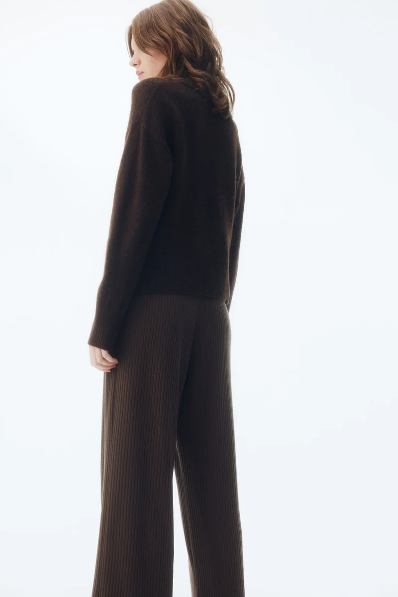 H&M Wide rib-knit trousers