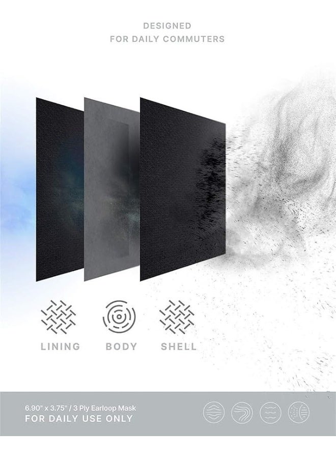 Kinmed 100 pieces of high-quality medical face masks - 3-ply black face mask with comfortable elastic ear loops - Image 3