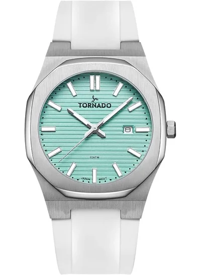 TORNADO Tornado Spectra Men Japan Quartz Movement Watch, Analog Display And Silicone Strap - T22002-Sswl, 40 White