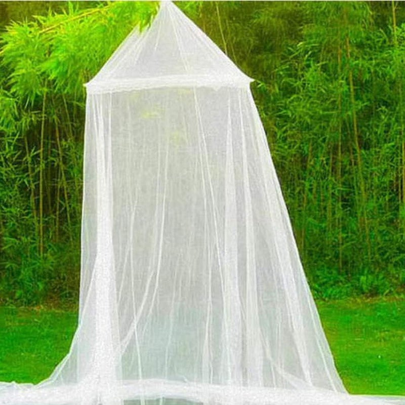 DAYSTART Mosquito Net Round Lace Curtain Dome Bed Canopy Netting for Single to King Size Beds,Camping (White) - Image 1