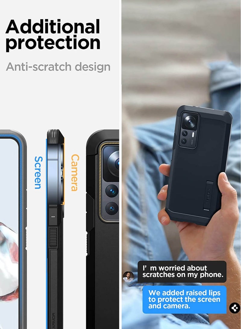 Spigen Tough Armor for Xiaomi 12T and Xiaomi 12T Pro Case Cover with Extreme Impact Foam - Black - Image 4