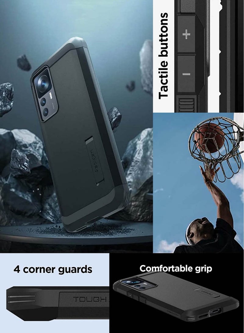 Spigen Tough Armor for Xiaomi 12T and Xiaomi 12T Pro Case Cover with Extreme Impact Foam - Black - Image 3