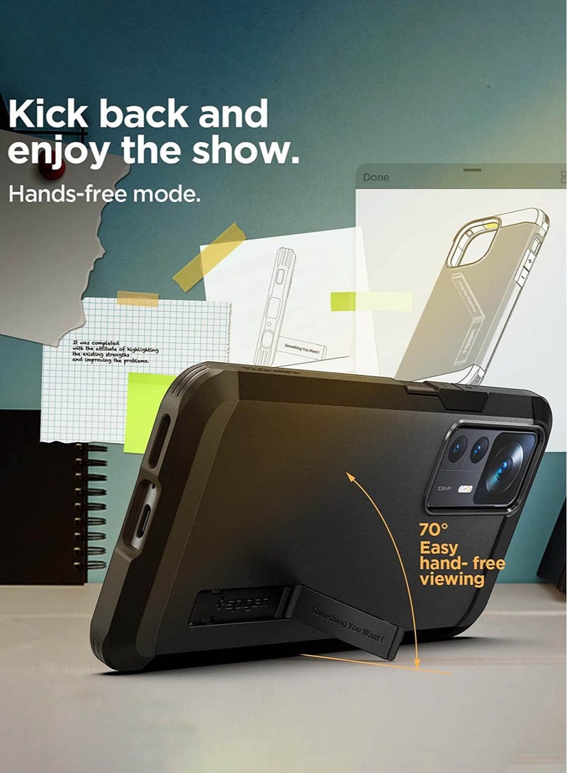 Spigen Tough Armor for Xiaomi 12T and Xiaomi 12T Pro Case Cover with Extreme Impact Foam - Black - Image 2