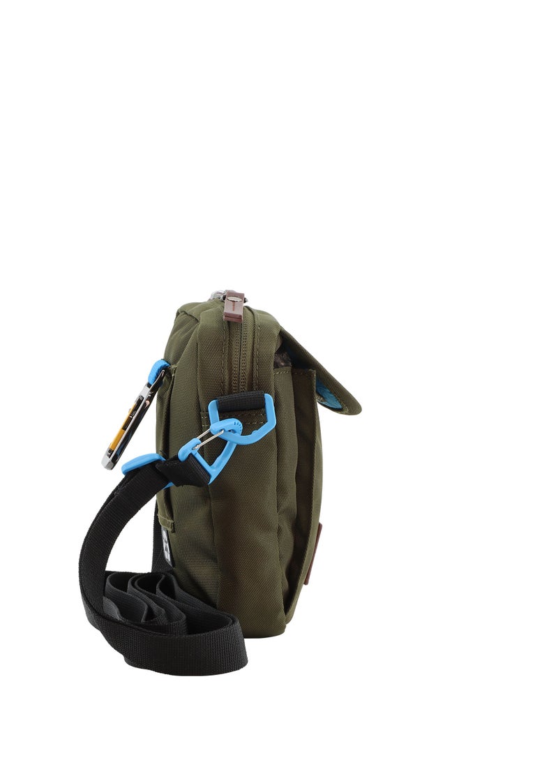 حقيبة Discovery ICON Utility Bag باللون الكاكي، حقيبة كتف كاجوال بسحاب للرجال والنساء مع حزام كتف قابل للإزالة وجيب RFID آمن