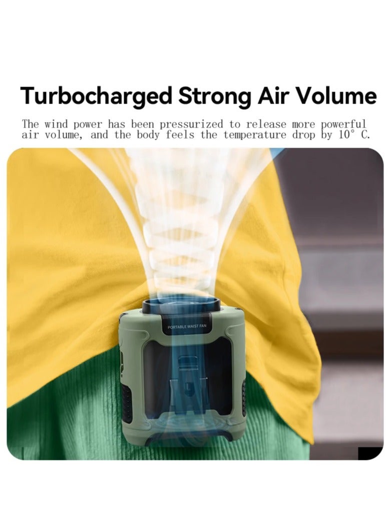 AROAQ 10000mAh Outdoor Portable Waist Fan Hanging Neck Fan Strong Wind with Power Bank LED Lighting for Sports Courier Outdoor Working - Image 5