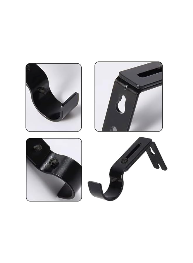 erorex 4pcs Adjustable Curtain Rod Bracket, Sturdy Extendable Curtain Rod Holder, Metal Window Curtain Rod Support Hanger for 2.54cm Rod  - Image 5